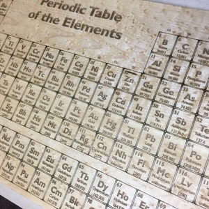 Periodic Table Cutting Board. Periodic Table Engraved on Maple, Walnut, Cherry or White Oak Wood. image 2