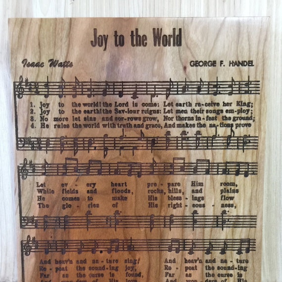Joy to the World Engraved Wooden Sign in Cherry, Walnut, White Oak or Maple Wood.