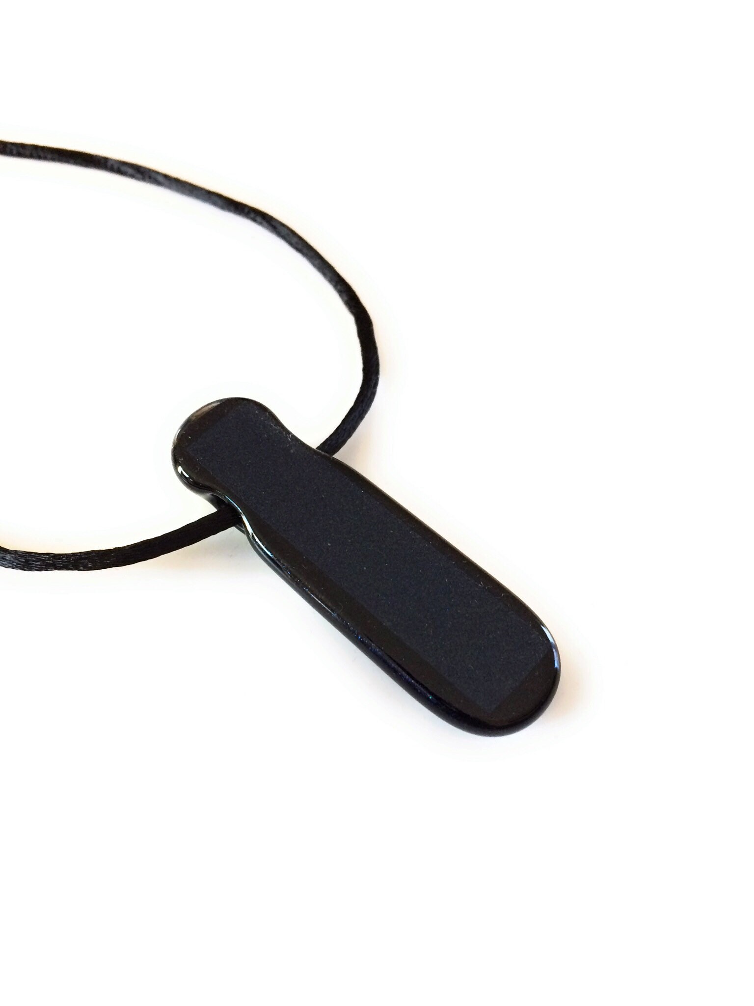 Kacey Gold Long Pendant Necklace in Dichroic Glass