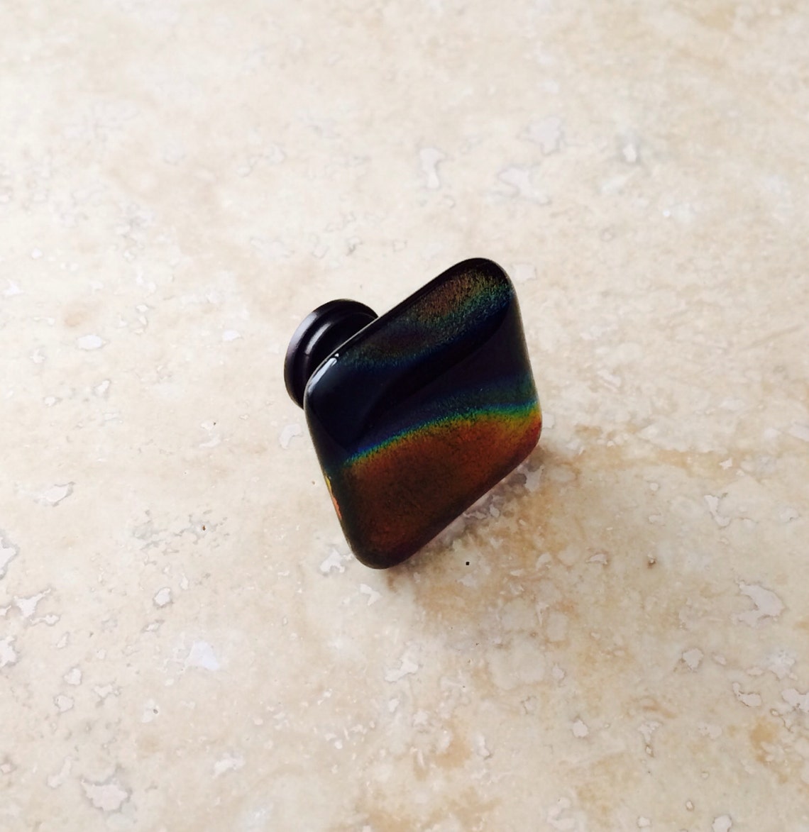 Dichroitische Glas Schrank ziehen mit Öl eingerieben Bronze | Etsy