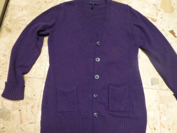 purple cashmere cardigan