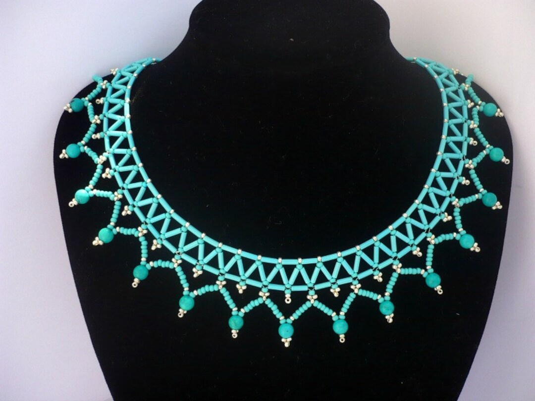 Turquoise-silver Necklace, Turquoise Jewelry, Turquoise Statement ...