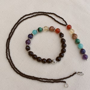 7 chakra bracelet, chakra necklace, chakra jewelry set, chakra crystals, chakra stones set, joga,reiki jewelry,natural gemstone bracelet set