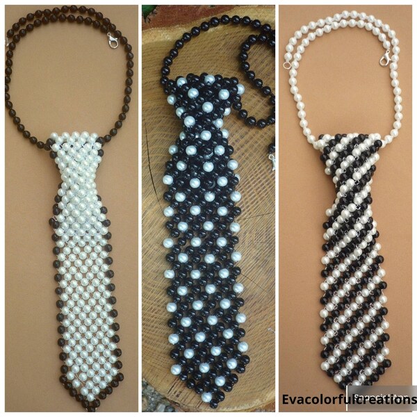 beaded necktie necklace