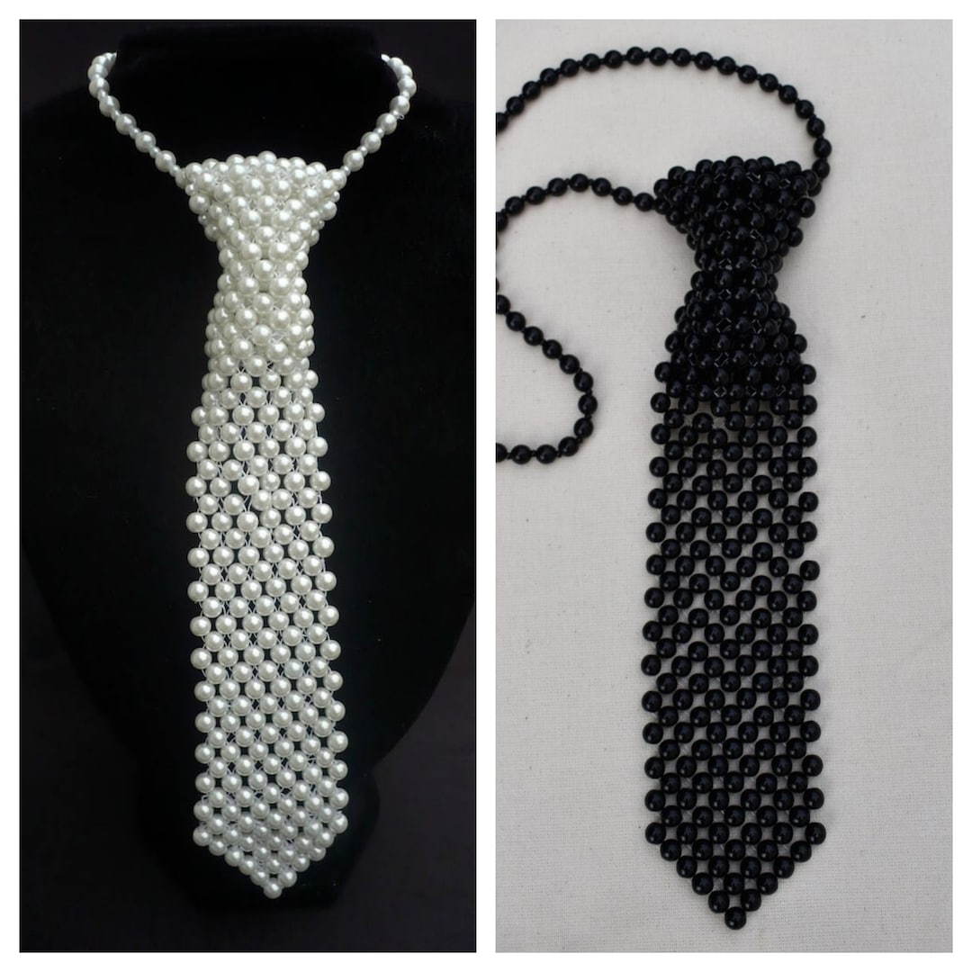 beaded tie necklace
