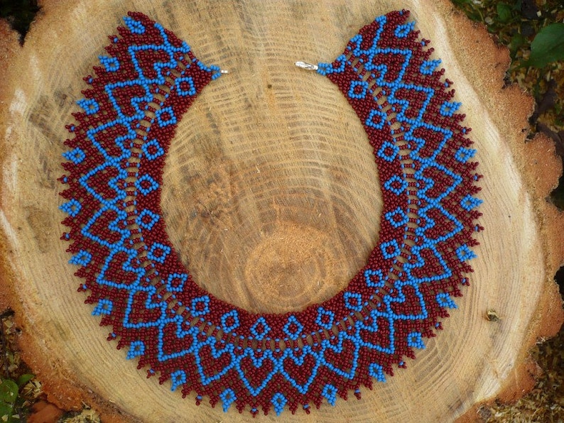 handmade earrings seed beaded fringe earrings seed bead jewelry Brown-blue color long dangle beadwork earrings handmade jewelry