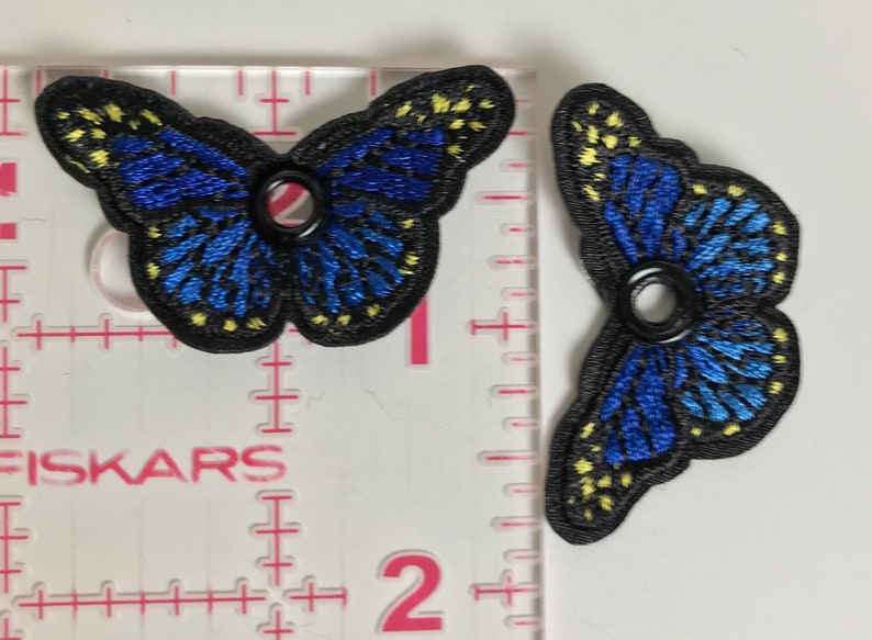 Small Butterflies Roller Skate Accessory Shoe Charms Dark Blue