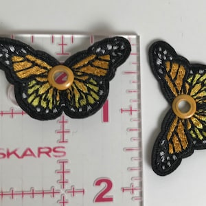 Small Butterflies Roller Skate Accessory Shoe Charms Yellow