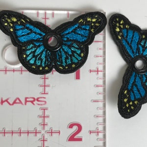 Small Butterflies Roller Skate Accessory Shoe Charms Light Blue