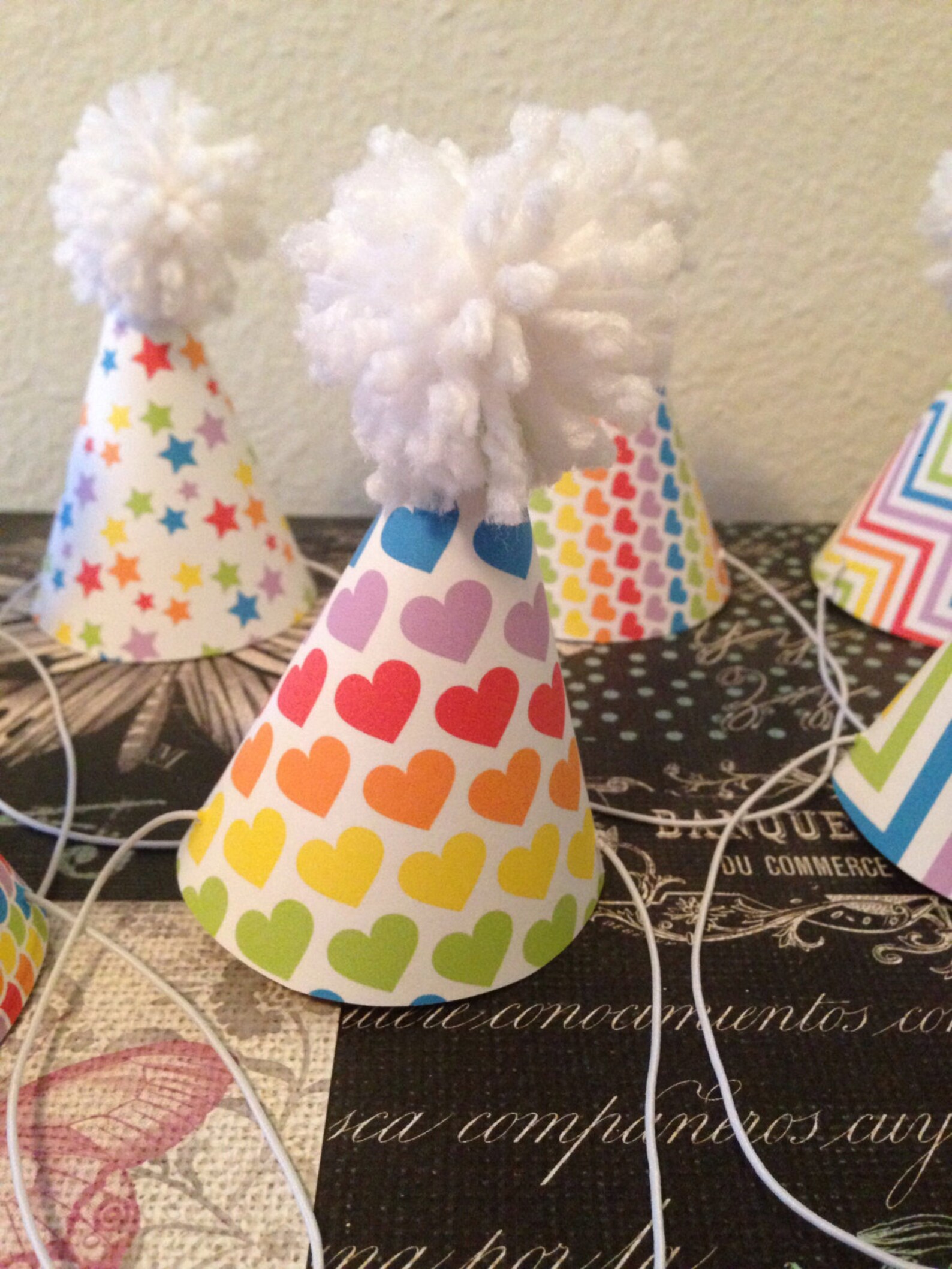 12 Doll Party Hats Rainbow Party Themed fit American Girl Etsy