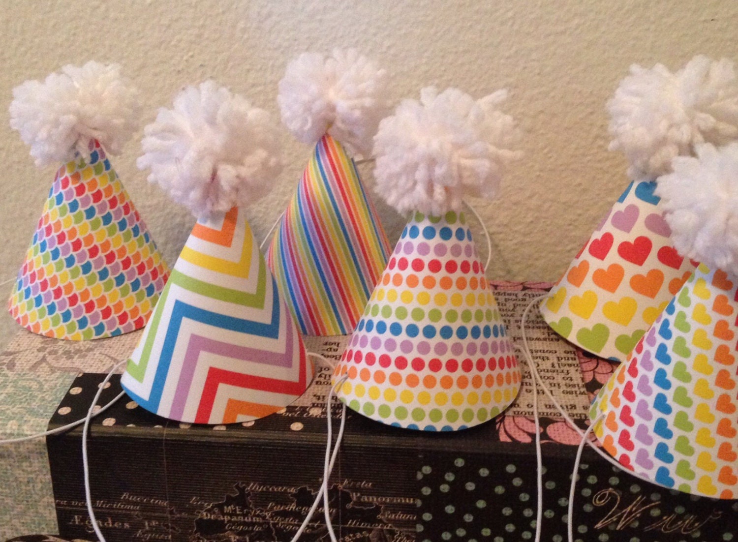 Rainbow Party Themed 12 Doll Party Hats fit American Girl dolls Doll Clothing Toys & Games etna