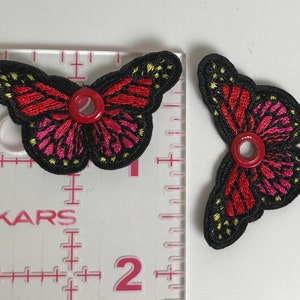 Small Butterflies Roller Skate Accessory Shoe Charms Red