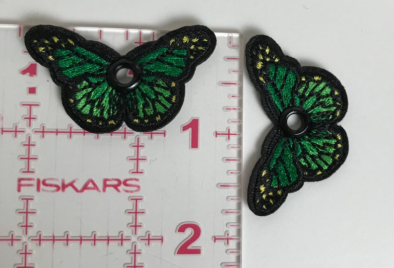 Small Butterflies Roller Skate Accessory Shoe Charms Green