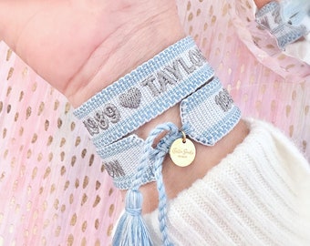 Taylor’s Version Bracelet, 1989 Album, Taylor Bracelet, Embroidered Tassel Bracelet, Swiftie Friendship Bracelet, Gift, Concert Bracelet