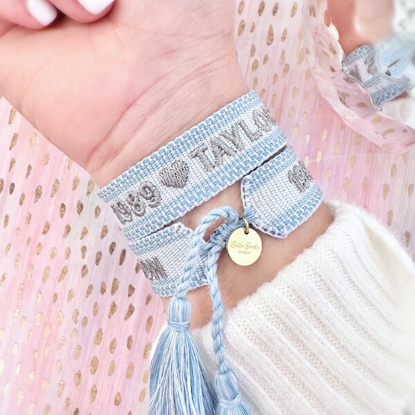 Taylor’s Version Bracelet, 1989 Album, Taylor Bracelet, Embroidered Tassel Bracelet, Swiftie Friendship Bracelet, Gift, Concert Bracelet