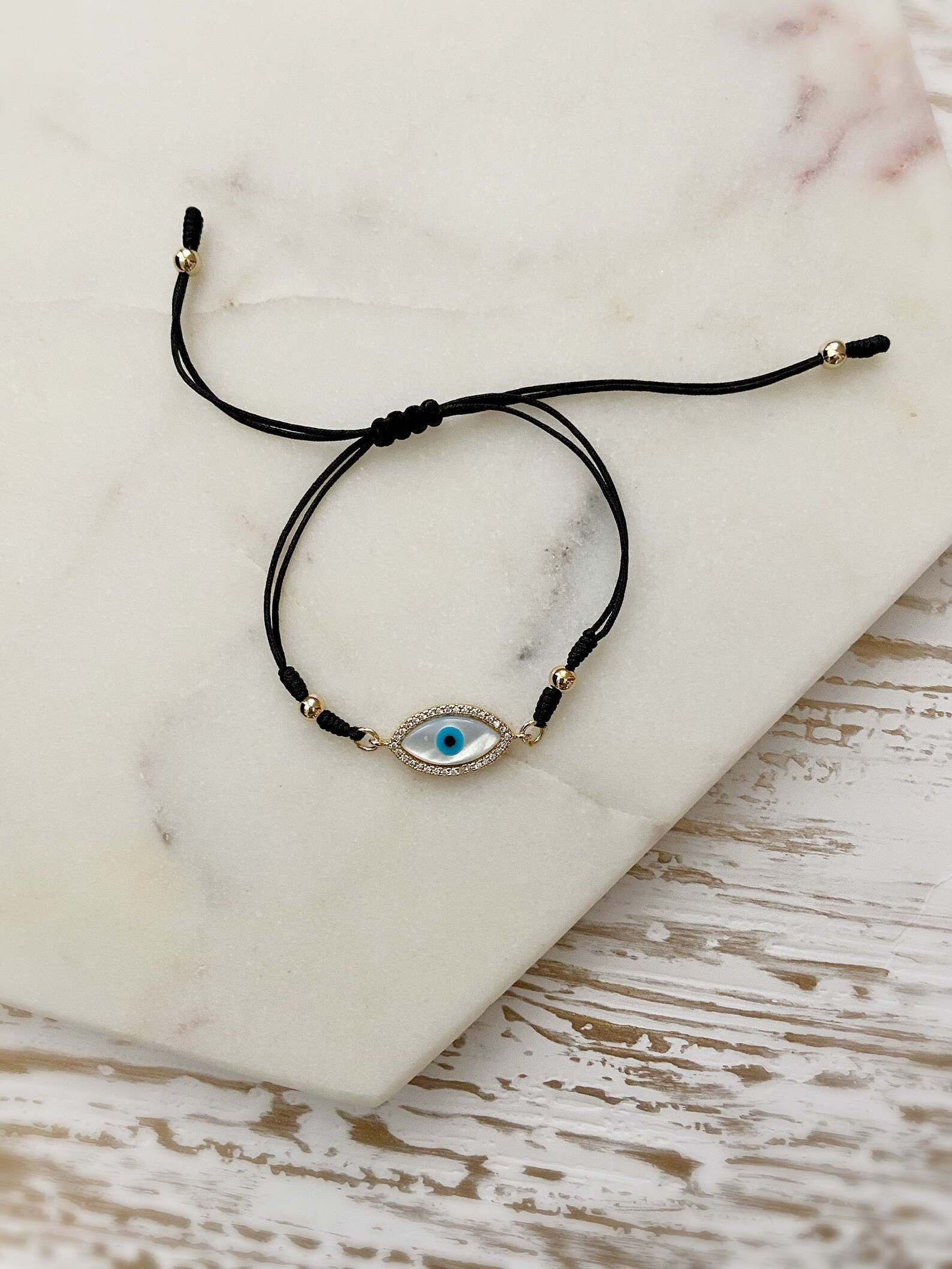 Evil Eye Bracelet Black Adjustable String Bracelet Good Etsy