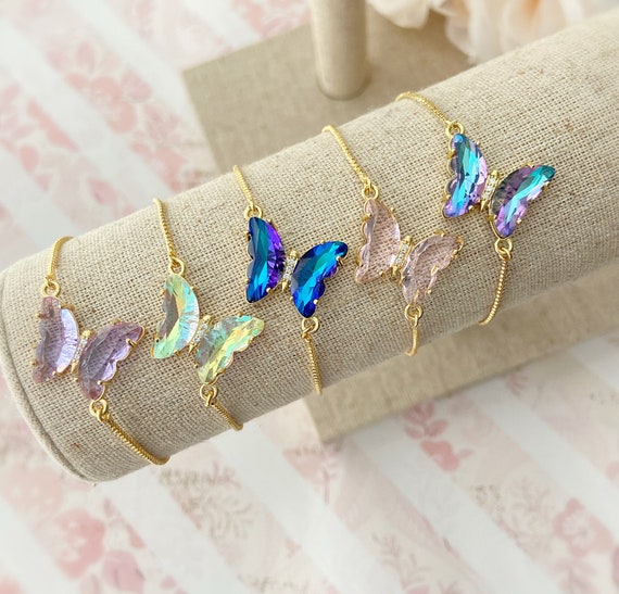 Crystal butterfly bracelet deals