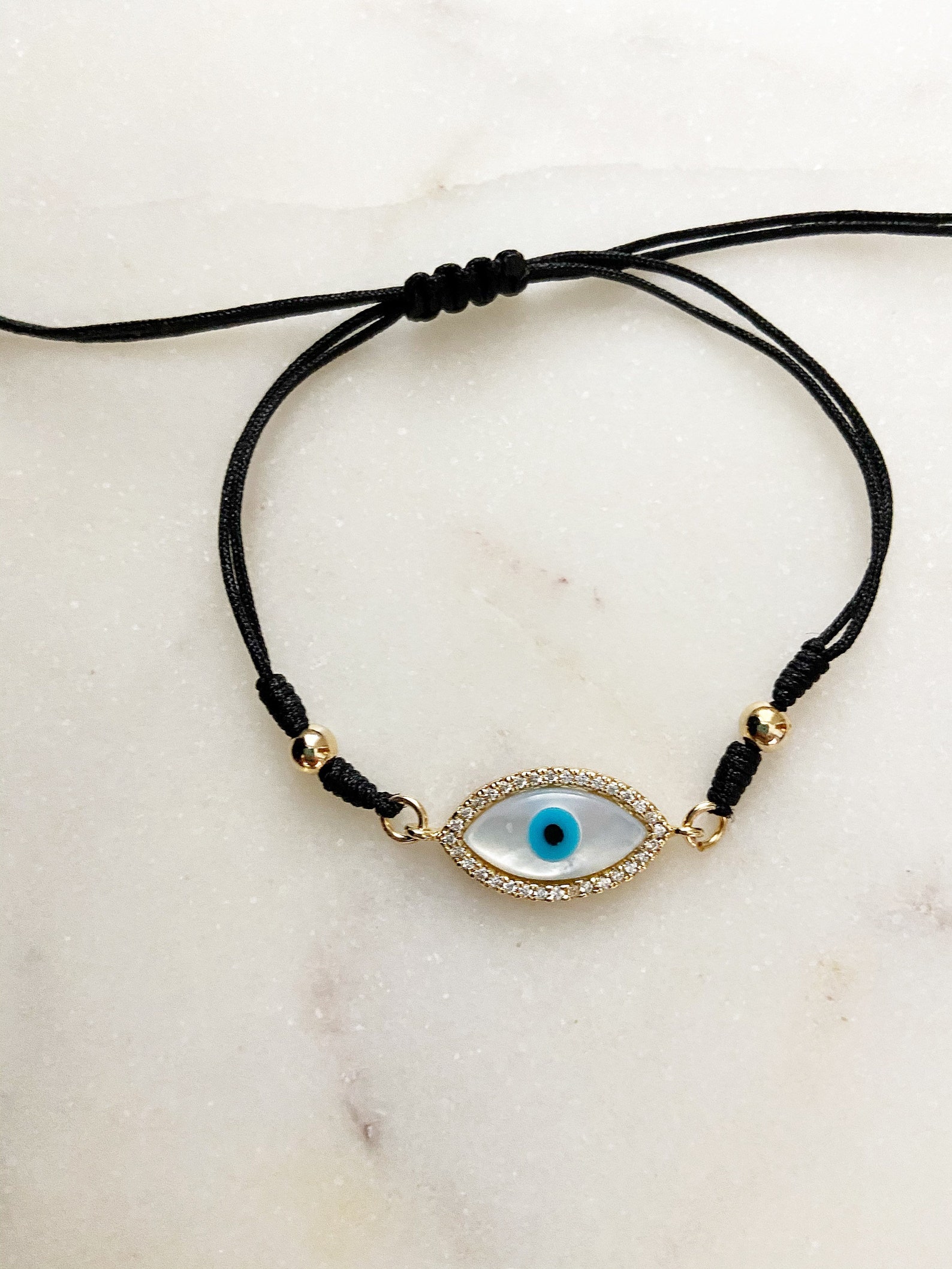 Evil Eye Bracelet Black Adjustable String Bracelet Good Etsy