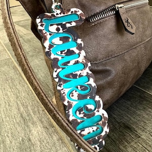 Acrylic Bag Tag - Personalized Bag Tag - Cow Print Gifts