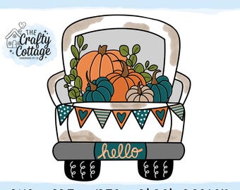 Digitale kunst Pumpkin Truck - downloadbare kleurenbestanden