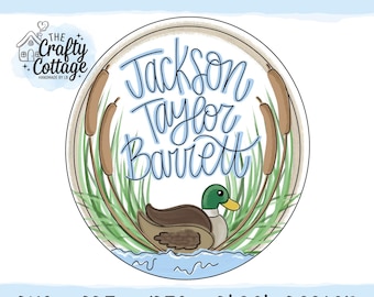 Mallard Duck Baby Door Hanger Template – DIY Hospital Announcement - Digital Download