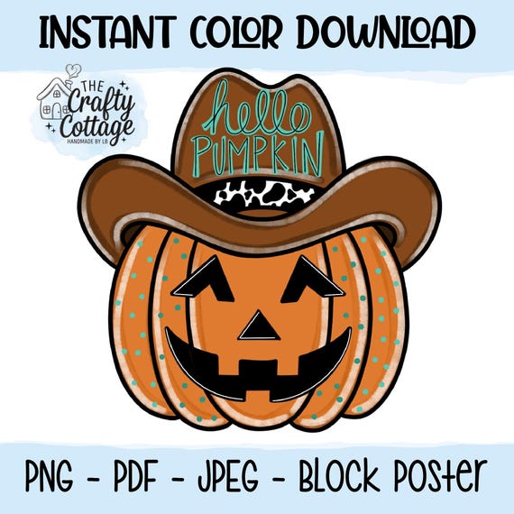 Western Pumpkin Digital Art - Downloadable Color Files