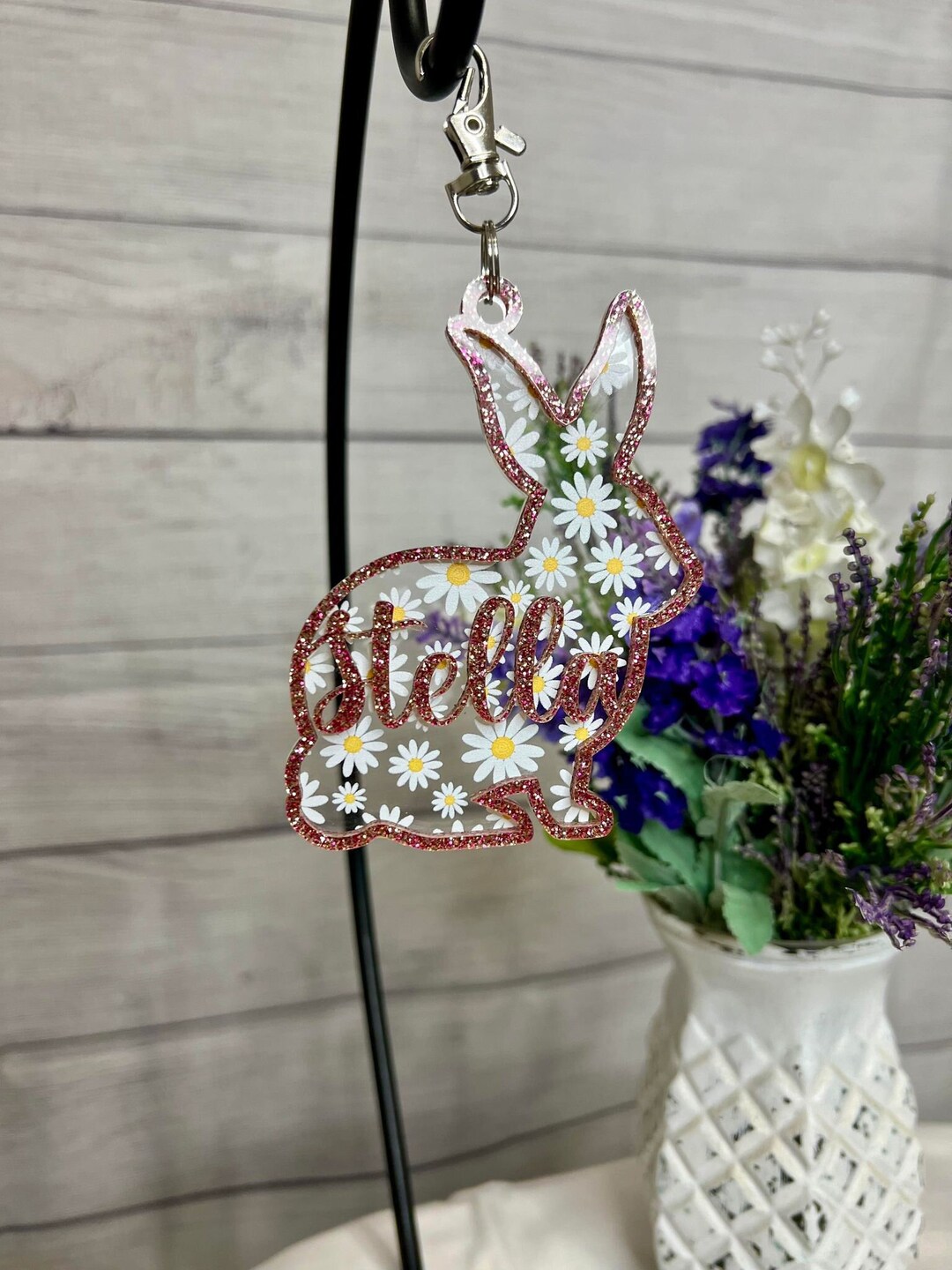 Easter Key Chain Bunny Bag Tag Kids Bag Tags - Etsy