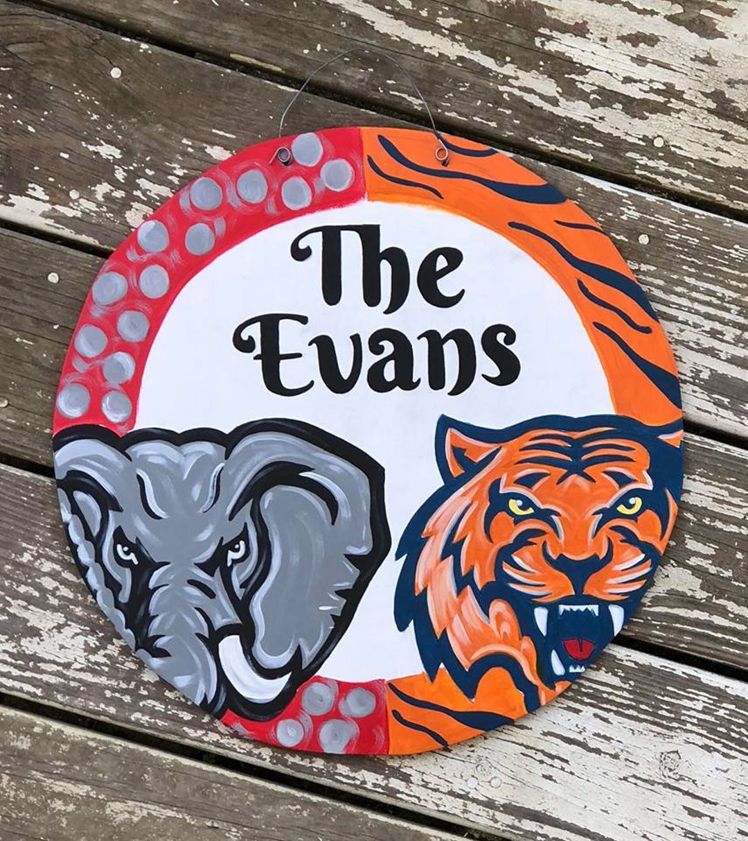 House Divided Decor Alabama Door Hanger Auburn Door Hanger Etsy