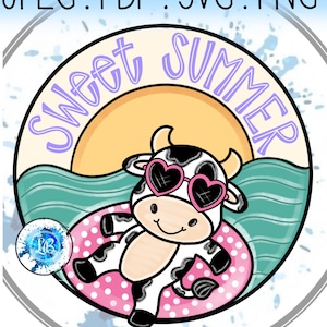 Summer Cow Door Hanger - Summer DIY Template - Cow Door Hanger Template