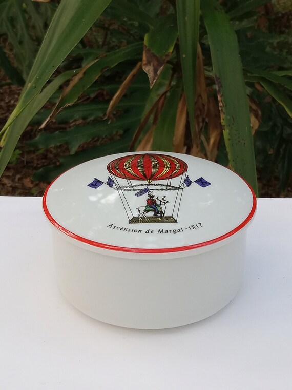House Of Ardalt Porcelain Round Trinket Box, Hot Air … Gem