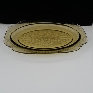 Old Madrid Amber Yellow Serving Platter, Amber Deppression Glass, Federal Glass , 1930s Depression Glass, Madrid Amber, Vintage Glass