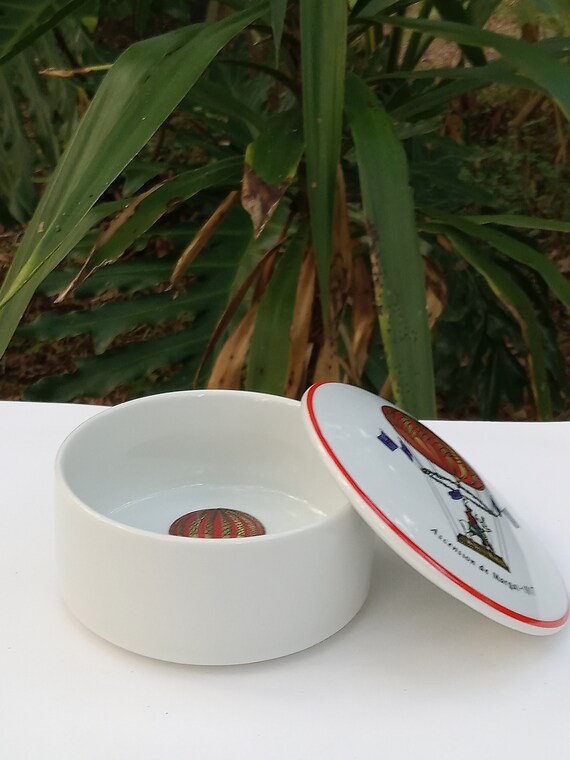 House Of Ardalt Porcelain Round Trinket Box, Hot Air … Gem