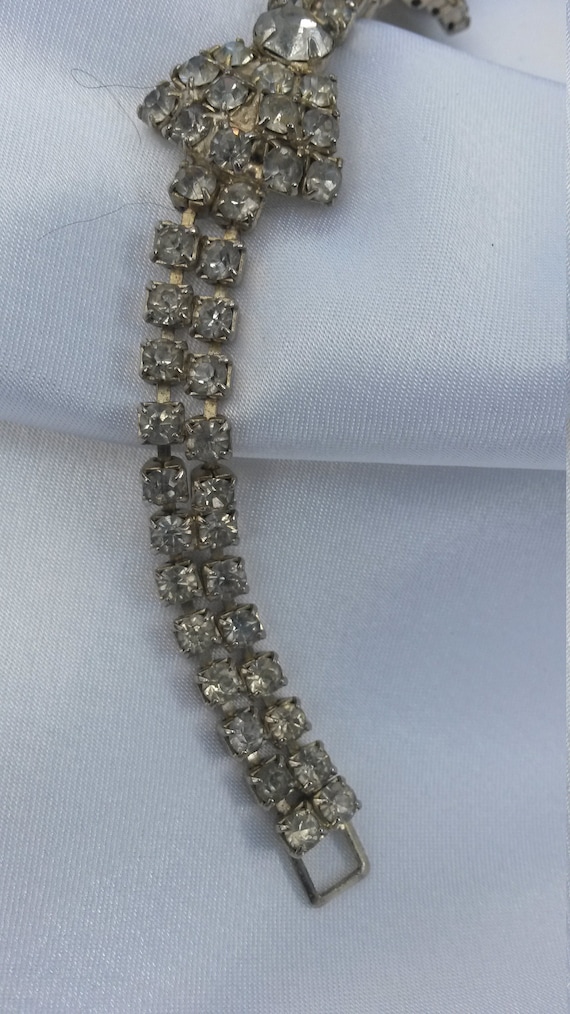 Vintage Rhinestone Diamond Bracelet, Faux Diamond… - image 1