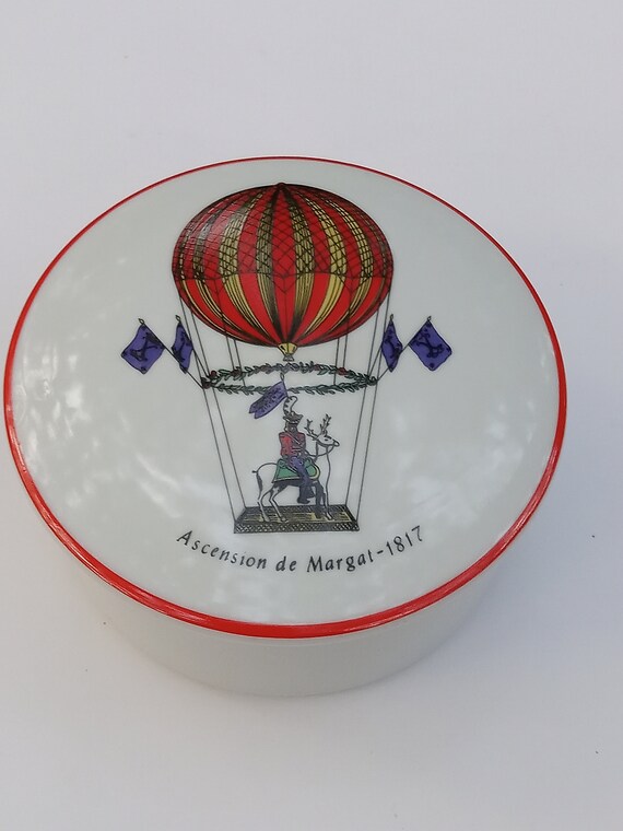 House Of Ardalt Porcelain Round Trinket Box, Hot Air … Gem