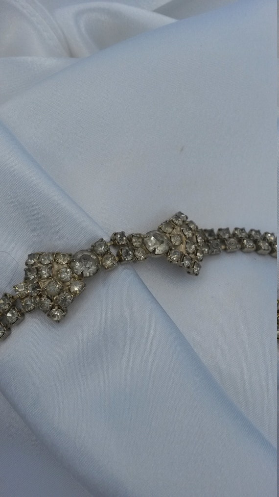 Vintage Rhinestone Diamond Bracelet, Faux Diamond… - image 2