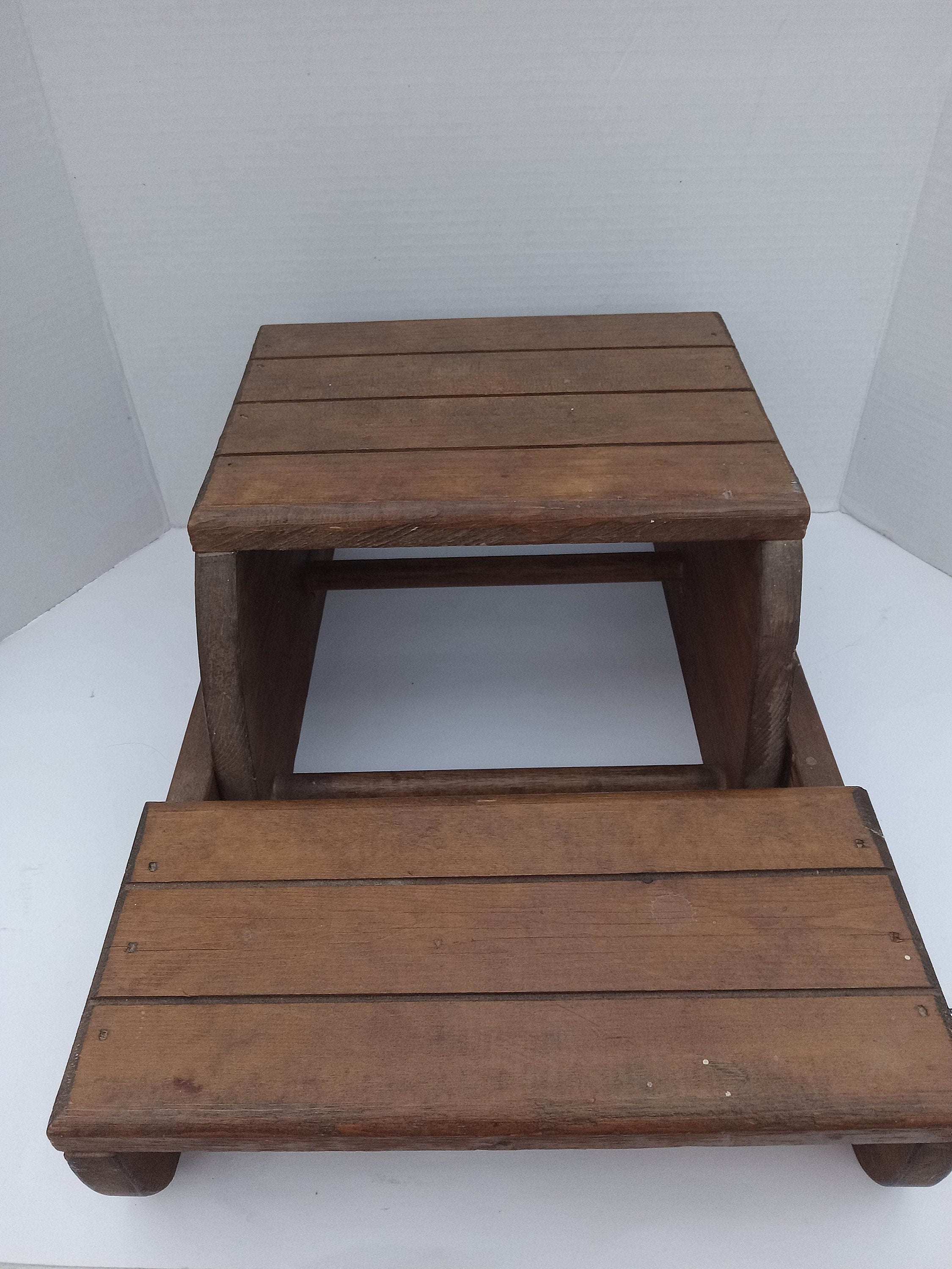 Vintage Childs Convertible Step Stool/chair, Folding Wood Chair, Childs