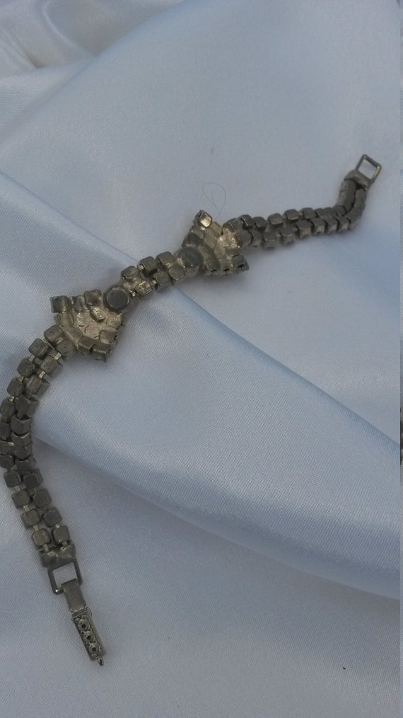 Vintage Rhinestone Diamond Bracelet, Faux Diamond… - image 3