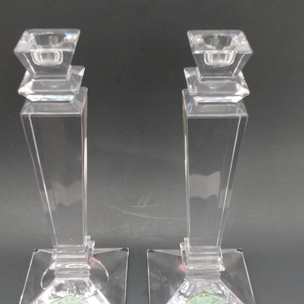 Vintage Shannon Crystal Designs of Ireland 24% Lead Crystal Candle Holders, Made in Austria