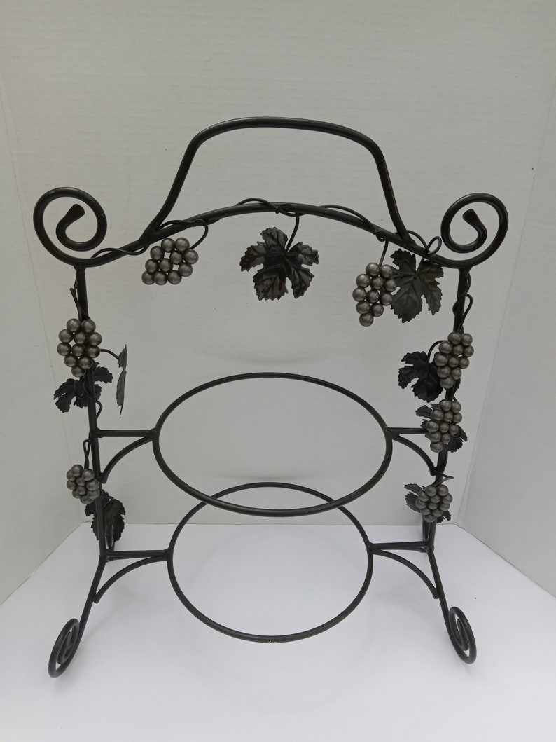 Vintage Two Tier Pie Stand Rack W/ Grape Vine. Grape Clusters, Grape ...