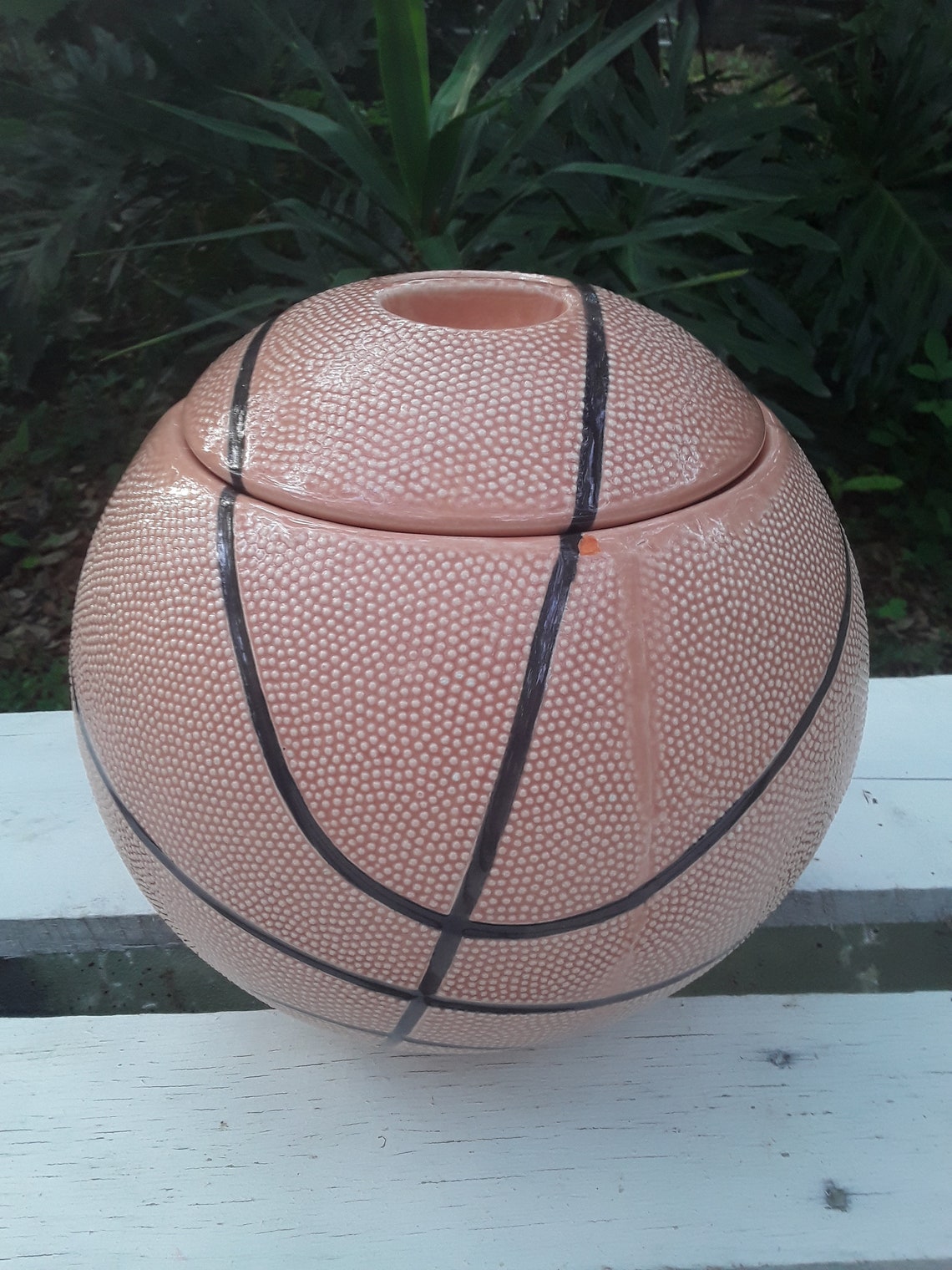 Vintage Treasure Craft Basketball Cookie Jar Made in USA Etsy