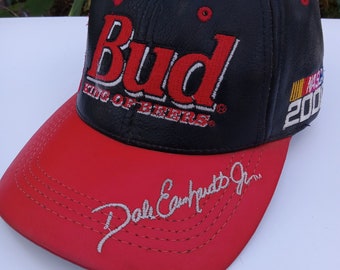Vintage 90's Dale Earnhardt JR Budweiser #8 Chase Jeff Hamilton Leather JH Hat