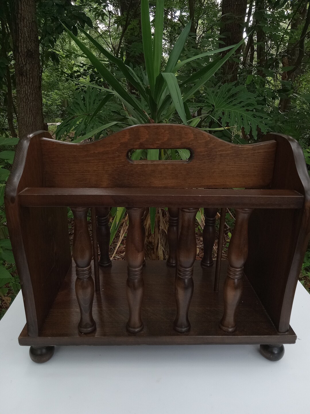 Dark Pine Old Tavern Magazine Rack, Vintage Magazine Stand - Etsy