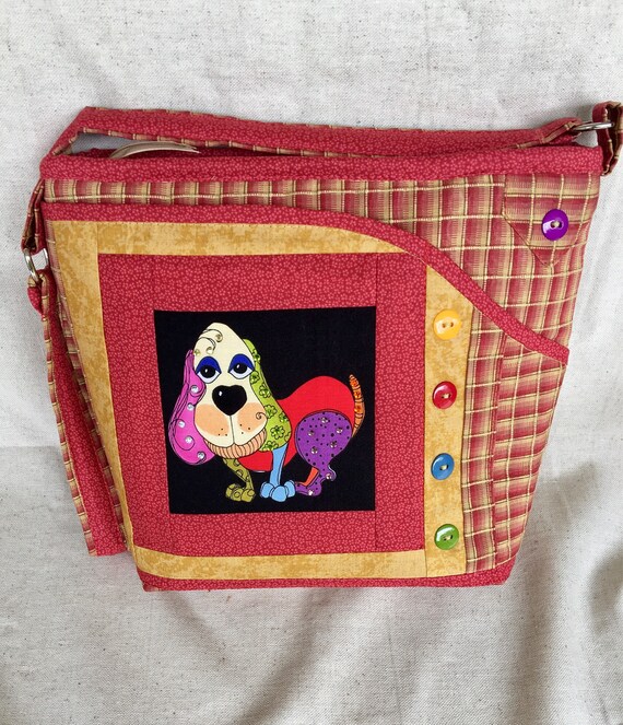 Novelty Dog Theme Purse Checkered Purse Button TrimCrystal Etsy