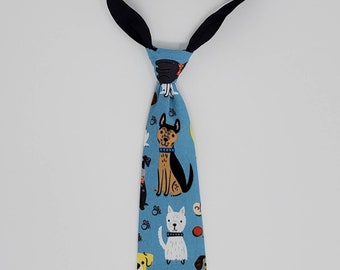 Boys' Tie - Dog Fabric -  Boys Necktie - Dog Tie - Puppy Tie