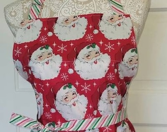 Christmas Apron, Santa Apron,  Holiday Apron, Christmas Kitchen, Santa, Santa Claus,  Mrs. Claus, Holiday Cooking, Christmas Baking