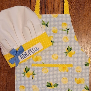 Toddler Lemon Apron, Girls Lemon Apron, Lemon Apron, Fruit Apron, Little Girls  Apron, Ruffled Apron, Kids Apron, Little Girls Apron, Apron 