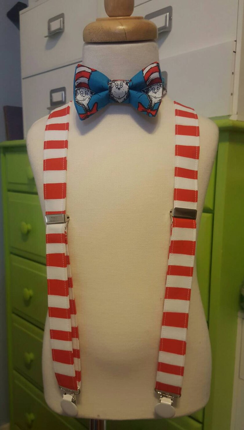 Children's Suspenders or Bowtie Bow Tie Dr Seuss Cat in Etsy