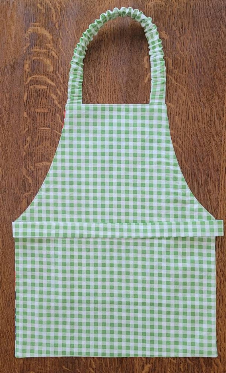Toddler Apron, Boys Apron, Girls Apron, Strawberries, Blueberries, Montessori Apron, Reversible Apron, Kid's Apron, Gift for Kids, Cooking image 3