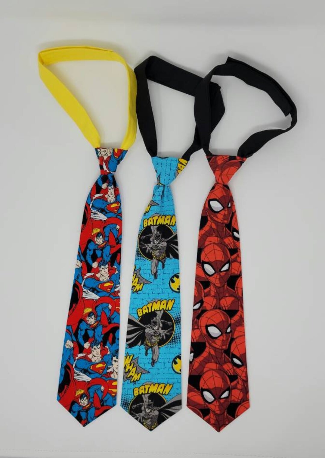 Corbata de niño, tela de superhéroes, tela de Batman, tela de Superman ...