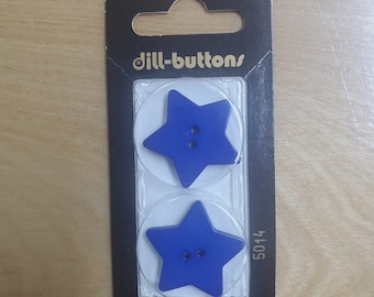 Lot of 5 packages of 1 1/8" Blue Star buttons from Dill Buttons 5014